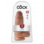 Толстый фаллоимитатор-реалистик с мошонкой King Cock 9