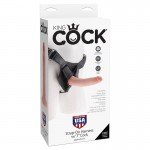 Страпон Harness со съемной насадкой на регулируемых ремнях King Cock 7 - телесный - 17,8 см