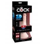 Суперреалистичный упругий и гибкий фаллоимитатор на присоске King Cock Plus Triple Density 6