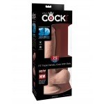 Суперреалистичный упругий и гибкий фаллоимитатор c присоской и мошонкой King Cock Plus 7,5