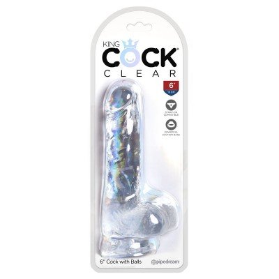 Реалистичный фаллоимитатор с присоской King Cock Clear 6