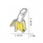 Значок - брошь с эмалью - Член в банановой кожуре - белый