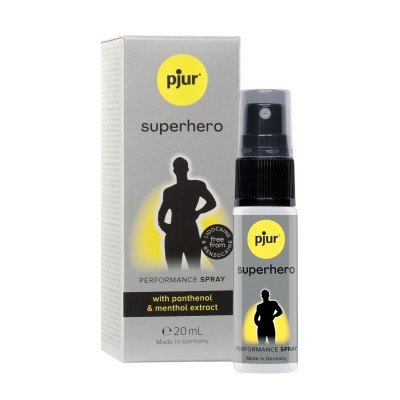 Пролонгирующий мужской спрей Pjur Superhero Performance Spray с экстрактом листьев мяты - 20 мл