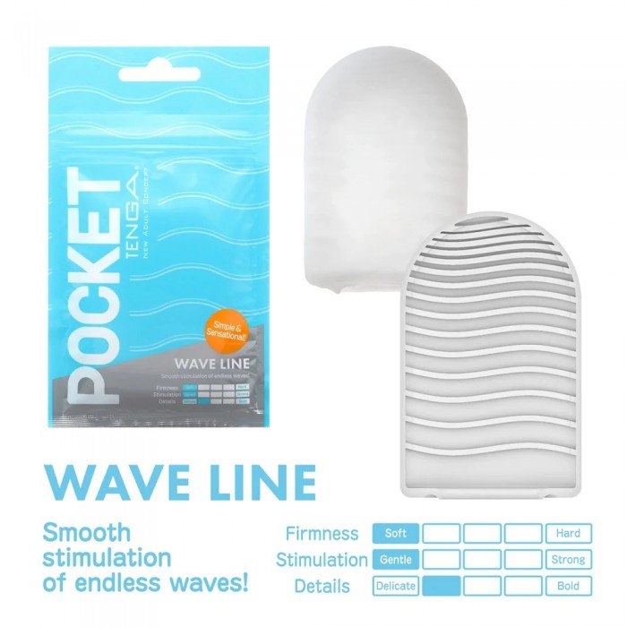 Карманный мастурбатор Tenga Pocket Wave Line с нежной стимуляцией бесконечными волнами Карманный мастурбатор Tenga Pocket Wave Line с нежной стимуляцией бесконечными волнами