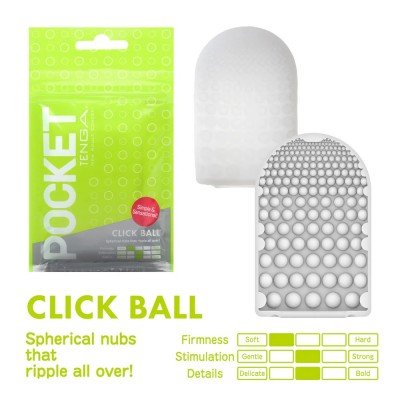 Карманный мастурбатор Tenga Pocket Click Ball с мягкой стимуляцией сферическими выступами