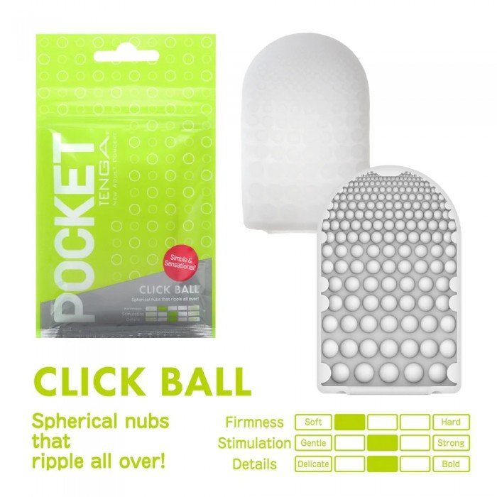 Карманный мастурбатор Tenga Pocket Click Ball с мягкой стимуляцией сферическими выступами Карманный мастурбатор Tenga Pocket Click Ball с мягкой стимуляцией сферическими выступами