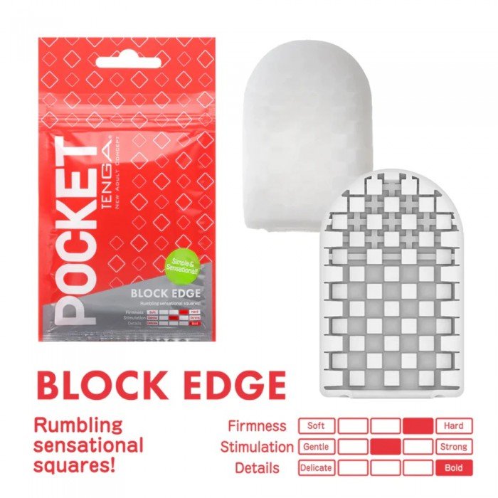 Карманный мастурбатор Tenga Pocket Block Edge с яркой стимуляцией выступами из кубов Карманный мастурбатор Tenga Pocket Block Edge с яркой стимуляцией выступами из кубов