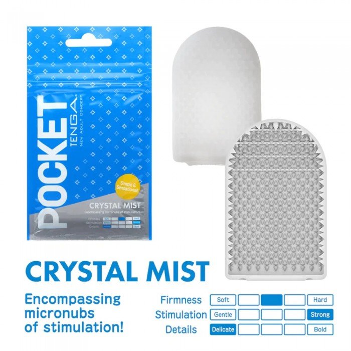 Карманный мастурбатор Tenga Pocket Crystal Mist с чувственной стимуляцией микроуголками кристалликов Карманный мастурбатор Tenga Pocket Crystal Mist с чувственной стимуляцией микроуголками кристалликов