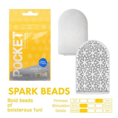 Карманный мастурбатор Tenga Pocket Spark Beads с умеренной стимуляцией бусинами