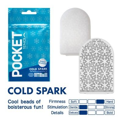 Карманный мастурбатор Tenga Pocket Cold Spark с умеренной стимуляцией бусинами и охлаждающим эффектом