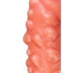 Насадка на фаллос закрытого типа с бугорками Penis Sleeve - размер L - телесная - 16,5 см