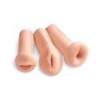 Набор мастурбаторов вагина-анус-ротик Pipedream Extreme Toyz All 3 Holes - телесный