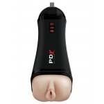 Мастурбатор вагина с вибрацией и голосовым откликом PDX Elite Talk Back Super Stroker - телесный - 22,8 см