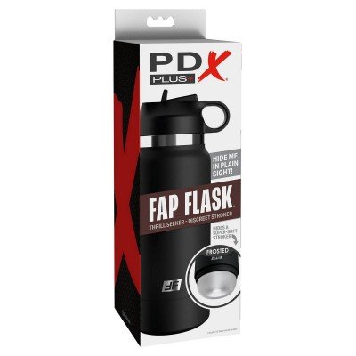 Мастурбатор FAP FLASK в стиле чёрной бутылки для воды - прозрачный - 23,8 см