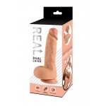 Реалистичный фаллоимитатор с двойным слоем силикона REAL Dual Layer - телесный - 20 см