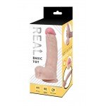 Реалистичный фаллоимитатор с мошонкой на присоске Real Basic Toy - телесный - 20,5 см Реалистичный фаллоимитатор с мошонкой на присоске Real Basic Toy - телесный - 20,5 см