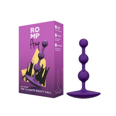 Силиконовая гибкая анальная цепочка Romp Amp - фиолетовая - 13,5 см