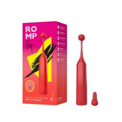 Точечный вибромассажер для клитора и эрогенных зон Romp Pop - красный - 14,3 см