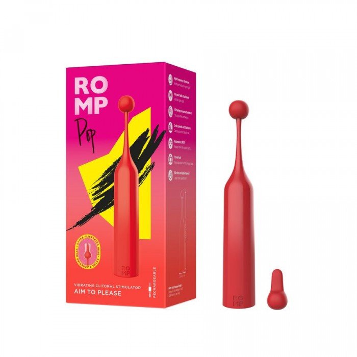 Точечный вибромассажер для клитора и эрогенных зон Romp Pop - красный - 14,3 см Точечный вибромассажер для клитора и эрогенных зон Romp Pop - красный - 14,3 см