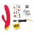Вибратор-кролик с рельефными ребрами и клиторальным отростком Romp Jazz - розовый - 21 см Вибратор-кролик с рельефными ребрами и клиторальным отростком Romp Jazz - розовый - 21 см