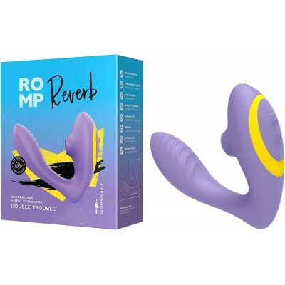 Вакуумно-волновой стимулятор клитора с гибким вагинальным вибратором Romp Reverb - сиреневый