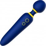Вибратор wand для тела и клитора с гибкой головкой Romp Flip - синий с жёлтым