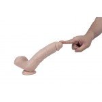 Реалистичный фаллоимитатор REAL Basic Toy Silicone с мошонкой на присоске - телесный - 17 см