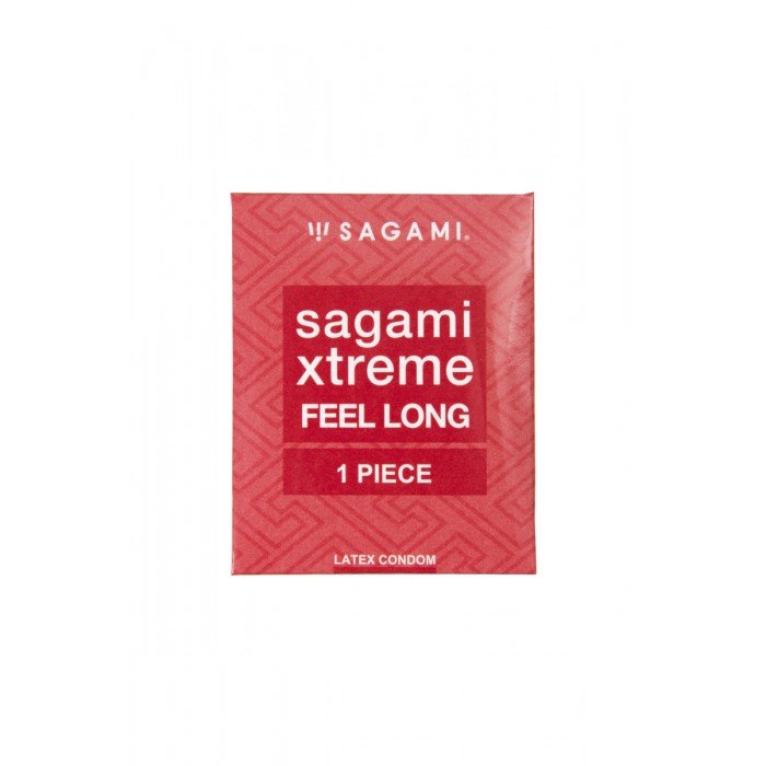 Утолщенный презерватив Sagami Xtreme Feel Long с точками 0,09 мм - 1 шт