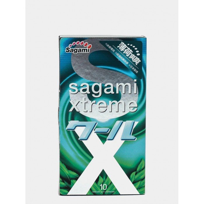 Латексные презервативы Sagami Xtreme Mint c ароматом мяты - 10 шт Латексные презервативы Sagami Xtreme Mint c ароматом мяты - 10 шт