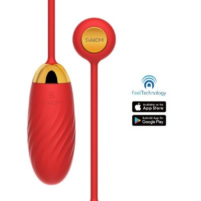Виброяйцо Svakom - Ella Neo Interactive c управлением со смартфона и подключением к интерактивным видео - красное