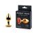 Малая золотистая анальная пробка Jewelry Plugs с красным кристаллом-сердцем - 7 cм