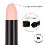 Мощный мини-вибратор в виде помады с нежно-розовым кончиком Hide & Play Lipstick - чёрный - 8 см