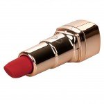 Вибратор-помада с красным мягким кончиком Hide Play Rechargeable Lipstick - золотистый - 8 см