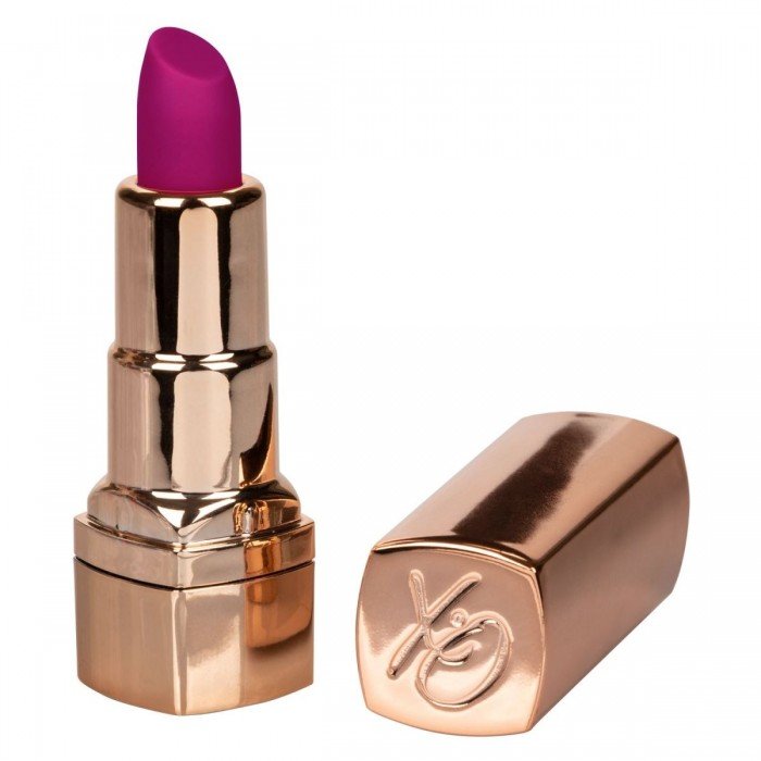 Вибратор-помада с розовым мягким кончиком Hide Play Rechargeable Lipstick - золотистый - 8 см