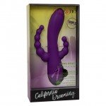 Вибратор-кролик с анальным и клиторальным стимуляторам California Dreaming - Long Beach Bootylicious с 3-мя независимыми моторами - фиолетовый - 20 см