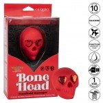Универсальный вибромассажер для тела и эрогенных зон Naughty Bits Bone Head в виде черепа - красный