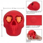 Универсальный вибромассажер для тела и эрогенных зон Naughty Bits Bone Head в виде черепа - красный