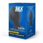 Силиконовая анальная пробка Sex Expert - чёрная - 7,8 см Силиконовая анальная пробка Sex Expert - чёрная - 7,8 см