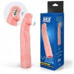 Удлиняющая насадка-фаллос Sex Expert с вибрацией в головке - телесная - 18 см Удлиняющая насадка-фаллос Sex Expert с вибрацией в головке - телесная - 18 см