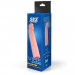 Удлиняющая насадка-фаллос Sex Expert с вибрацией в головке - телесная - 18 см Удлиняющая насадка-фаллос Sex Expert с вибрацией в головке - телесная - 18 см