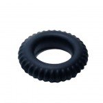 Эрекционное силиконовое кольцо Sex Expert в виде шины - чёрное
