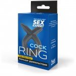 Упругое эрекционное кольцо из силикона Sex Expert - чёрное