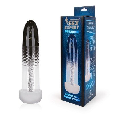 Автоматическая вакуумная помпа Sex Expert Premium Automatic перезаряжаемая - 25 см