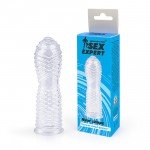 Закрытая насадка на пенис Sex Expert - New Shape с рёбрышками - прозрачная - 13 см