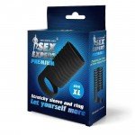Открытая насадка на пенис с кольцом для мошонки XL-size - чёрная - 8,9 см Открытая насадка на пенис с кольцом для мошонки XL-size - чёрная - 8,9 см