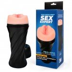 Мастурбатор вагина Sex Expert в тубе со вставкой из КиберКожи - телесный - 20 см