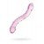 Двусторонний изогнутый фаллоимитатор из стекла Sexus Glass с рельефной поверхностью - розовый - 20 см