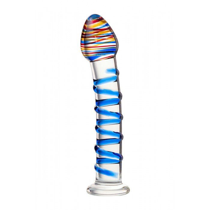 Стеклянный фаллоимитатор Sexus Glass с рельефной спиралью - прозрачный - 17,5 см Стеклянный фаллоимитатор Sexus Glass с рельефной спиралью - прозрачный - 17,5 см
