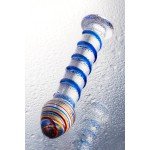Стеклянный фаллоимитатор Sexus Glass с рельефной спиралью - прозрачный - 17,5 см