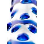 Двусторонний фаллоимитатор из стекла Sexus Glass с рельефной поверхностью - 21,5 см